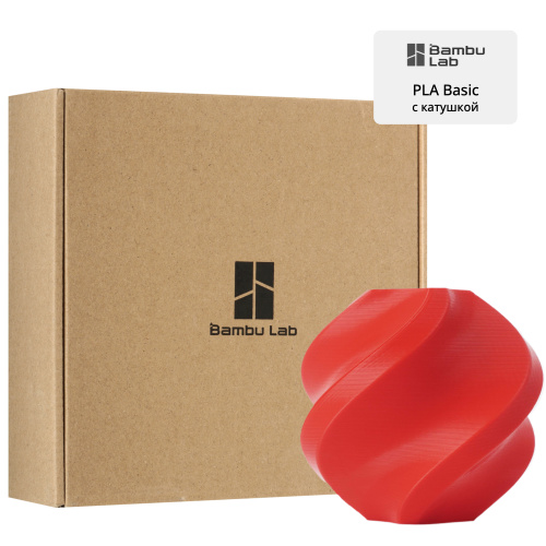 Филамент Bambu Lab PLA Basic 1кг, RFID (с катушкой) Red (10200)