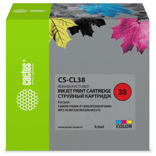 Картридж Cactus CL-38 (CS-CL38) цветной для Canon