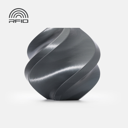 Филамент Bambu Lab PLA Silk+ 1кг, RFID (с катушкой) Titan Gray (13108)
