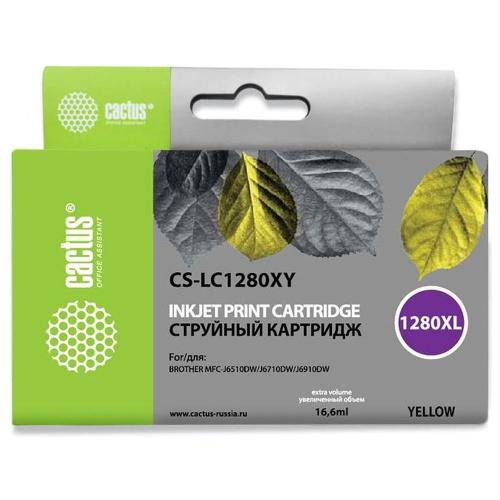 Картридж Cactus LC1280XLY (CS-LC1280XY) желтый для Brother