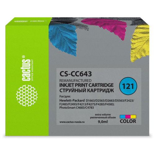 Картридж Cactus CC643H (CS-CC643) 121 цветной для HP