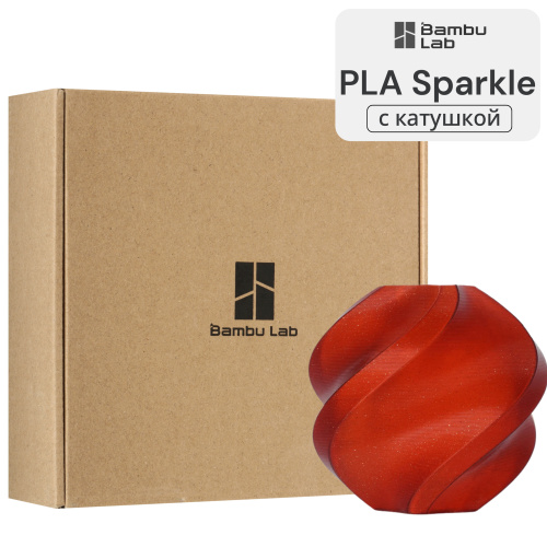 Филамент Bambu Lab PLA Sparkle 1кг, RFID (с катушкой) Crimson Red Sparkle (13200)