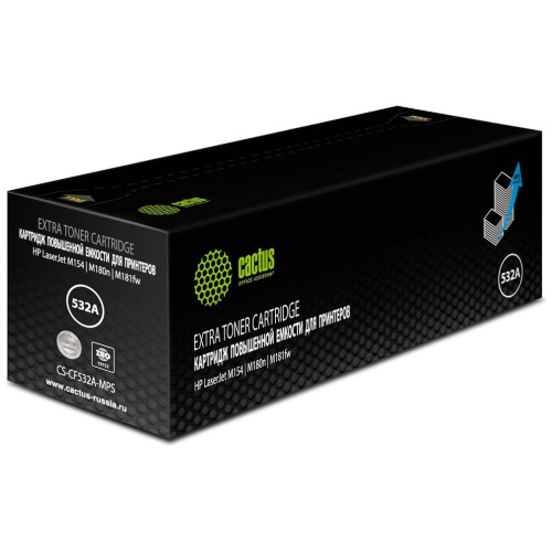 Картридж Cactus CF532A (CS-CF532A-MPS) 205A желтый увеличенной емкости для HP