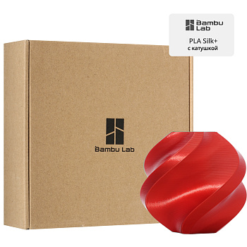 Филамент Bambu Lab PLA Silk+ 1кг, RFID (с катушкой) Candy Red (13205)