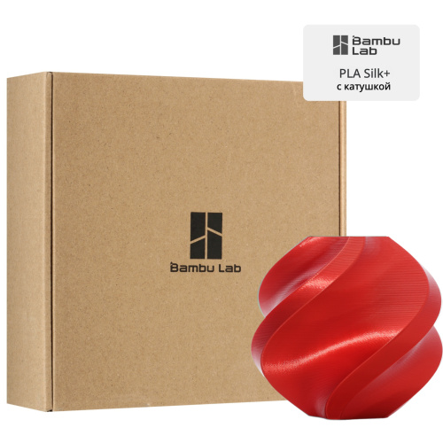 Филамент Bambu Lab PLA Silk+ 1кг, RFID (с катушкой) Candy Red (13205)