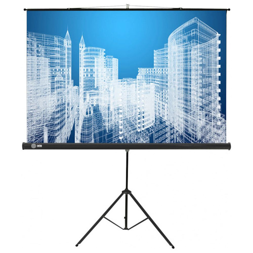 Экран Cactus 186x104.4см Triscreen, 84", 16:9, напольный, рулонный, черный, CS-PST-104x186