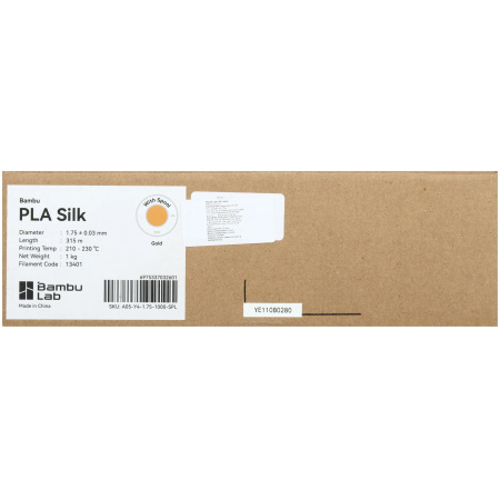 Филамент Bambu Lab PLA Silk 1кг, RFID (с катушкой) Gold (13401)