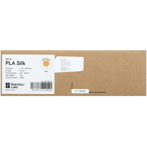 Филамент Bambu Lab PLA Silk 1кг, RFID (с катушкой) Gold (13401)