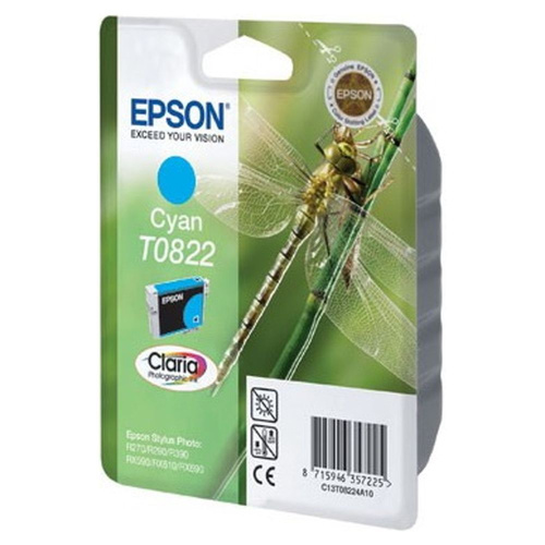 Картридж Epson T08224A (T0822, C13T08224A10) голубой