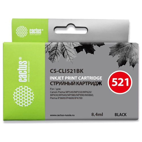 Картридж Cactus CLI-521Bk (CS-CLI521BK) фото черный для Canon