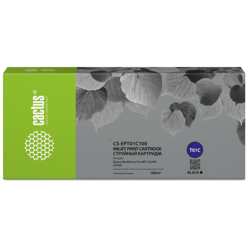 Картридж Cactus T01C1 (CS-EPT01C100)  черный для Epson