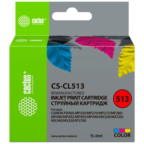 Картридж Cactus CL-513 (CS-CL513) цветной для Canon