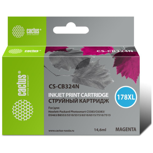 Картридж Cactus CB324HE (CS-CB324N) 178XL пурпурный для HP