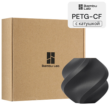 Филамент Bambu Lab PETG-CF 1кг, RFID (с катушкой) Titan Gray (31101)