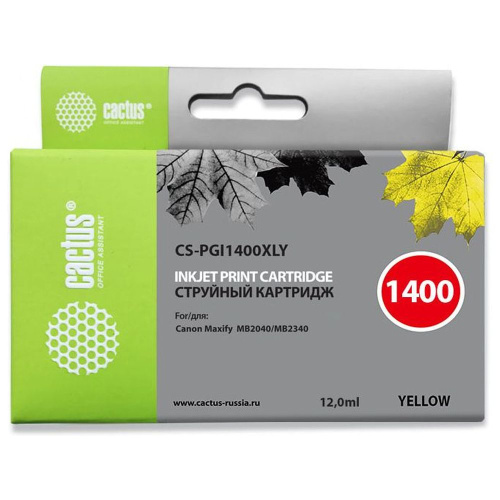 Картридж Cactus PGI-1400XL Y (CS-PGI1400XLY) желтый для Canon
