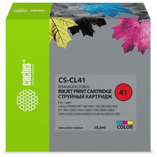 Картридж Cactus CL-41 (CS-CL41) цветной для Canon