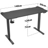 Стол компьютерный Cactus 140x60x72-120см, электрорегулировка по высоте (CS-EDL-GBK)