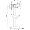 Стойка для телевизора напольная Cactus 37"-70" до 68кг, черная, CS-VM-ST97-D