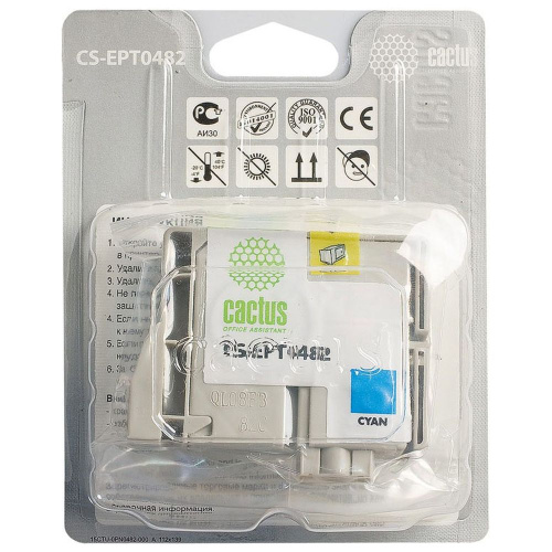 Картридж Cactus T0482 (CS-EPT0482) голубой для Epson