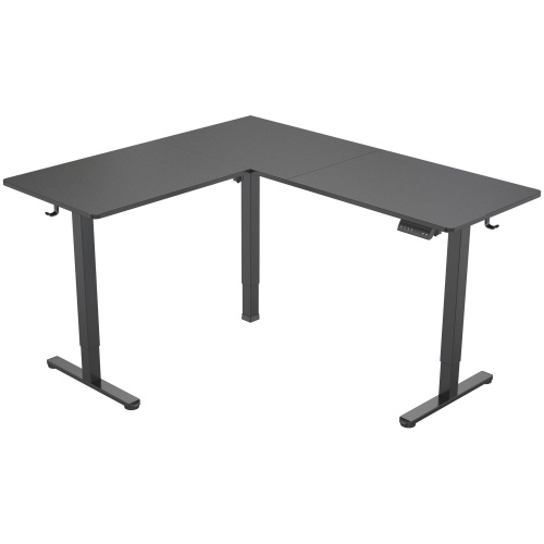 Стол компьютерный угловой Cactus 140/160х60x72-118см, регулируемый по высоте (CS-EDXL-BBK)
