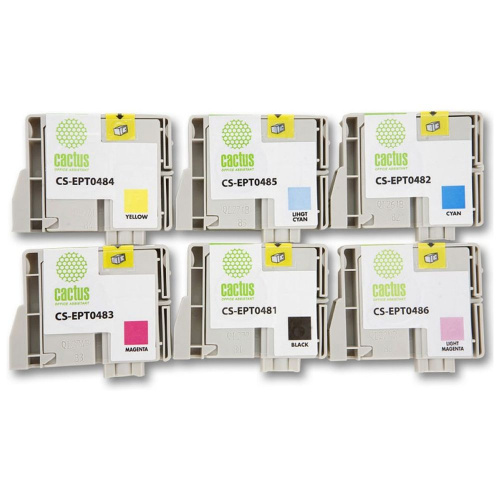 Набор картриджей Cactus T0487 (CS-EPT0487) 6 шт для Epson
