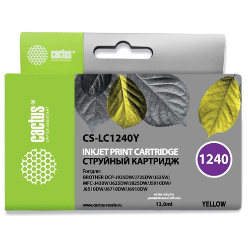 Картридж Cactus LC1240Y (CS-LC1240Y) желтый для Brother