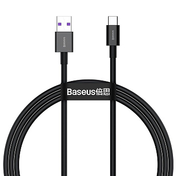 Кабель Baseus USB - Type-C, 6A, 66W 1м, Superior Series Fast Charging Data Cable, черный CATYS-01