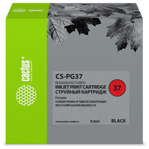 Картридж Cactus PG-37 (CS-PG37) черный для Canon