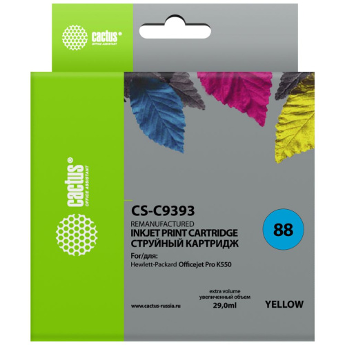 Картридж Cactus C9393A (CS-C9393) 88XL желтый для HP