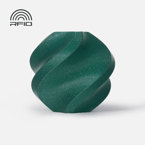 Филамент Bambu Lab PLA Sparkle 1кг, RFID (с катушкой) Alpine Green Sparkle (13501)