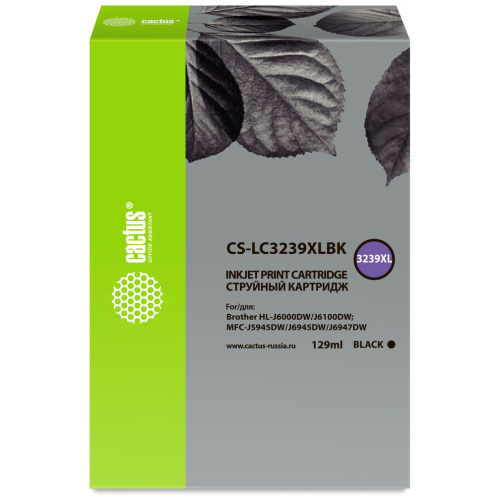 Картридж Cactus LC3239XLBK (CS-LC3239XLBK) черный для Brother