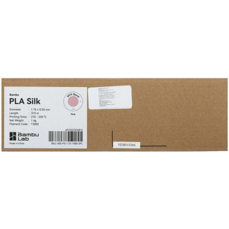 Филамент Bambu Lab PLA Silk 1кг, RFID (с катушкой) Pink (13202)
