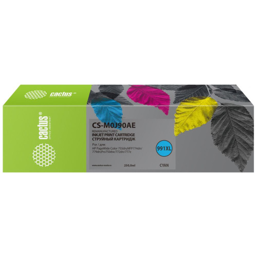 Картридж Cactus M0J90AE (CS-M0J90AE) 991 голубой для HP