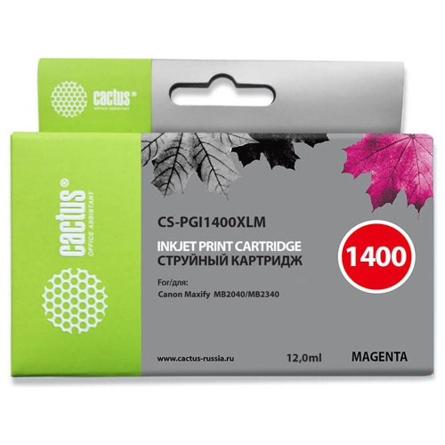 Картридж Cactus PGI-1400XL M (CS-PGI1400XLM) пурпурный для Canon