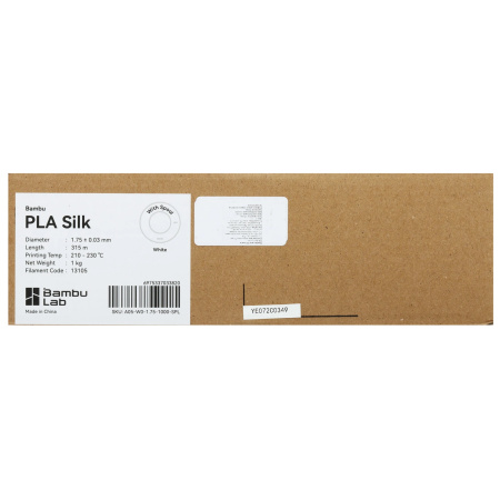 Филамент Bambu Lab PLA Silk 1кг, RFID (с катушкой) White (13105)