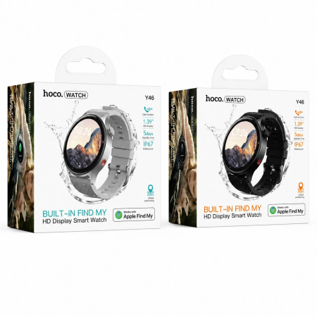 Смарт-часы Hoco Watch Y46 с Apple Find My, серебристый