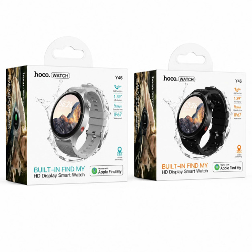 Смарт-часы Hoco Watch Y46 с Apple Find My, серебристый