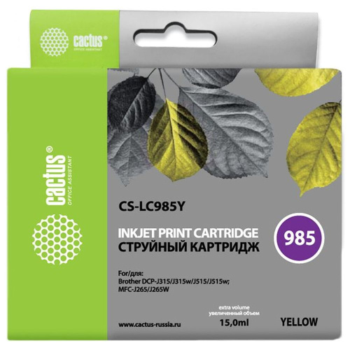 Картридж Cactus LC985Y (CS-LC985Y) желтый для Brother