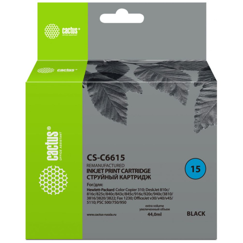 Картридж Cactus C6615D (CS-C6615) 15 черный для HP