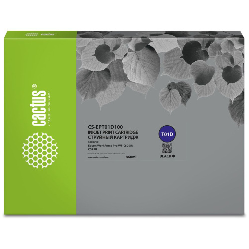 Картридж Cactus T01D1 (CS-EPT01D100) черный для Epson