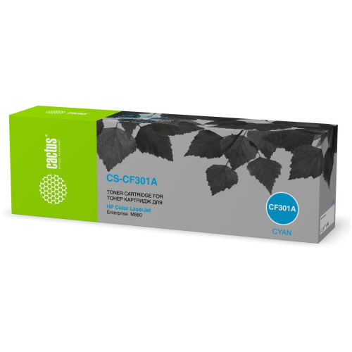 Картридж Cactus CF301A (CS-CF301A) 827A голубой для HP