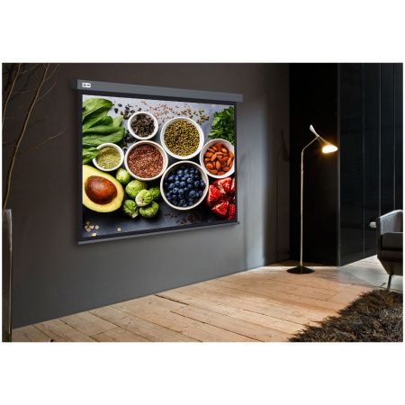Экран Cactus 150x150см Wallscreen, 84", 1:1 настенно-потолочный рулонный серый, CS-PSW-150X150-SG