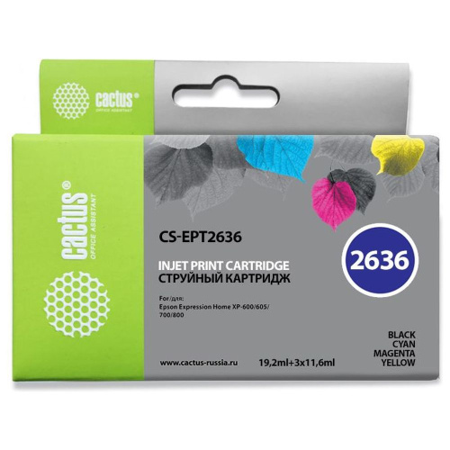Набор картриджей Cactus T2636 (CS-EPT2636) 26XL 4 шт для Epson