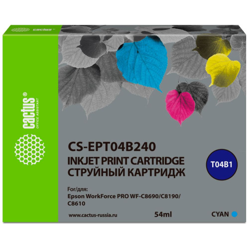 Картридж Cactus C13T04B240 (CS-EPT04B240) голубой для Epson