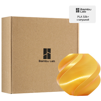 Филамент Bambu Lab PLA Silk+ 1кг, RFID (с катушкой) Gold (13405)
